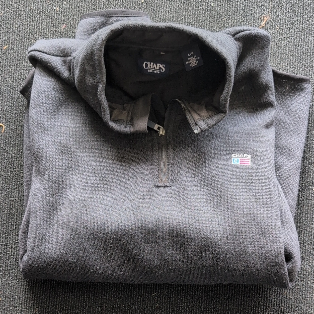 Chaps Men's Charcoal Zip-Up Sweater
